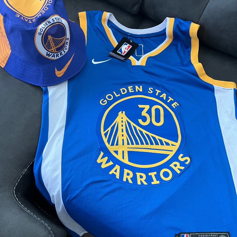 Golden State Curry NBA Jersey and bucket Hat